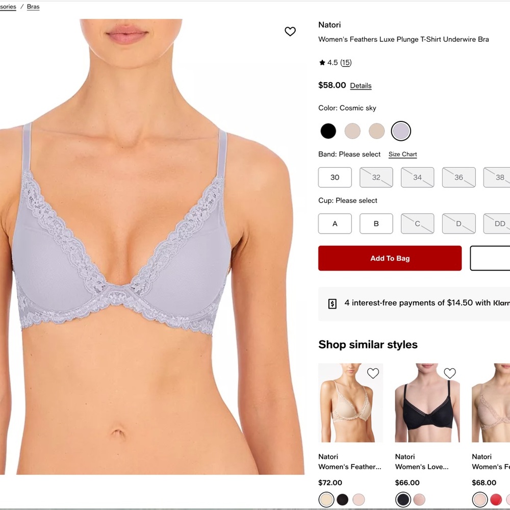 Natori Feathers Luxe Plunge Bra - Light Purple